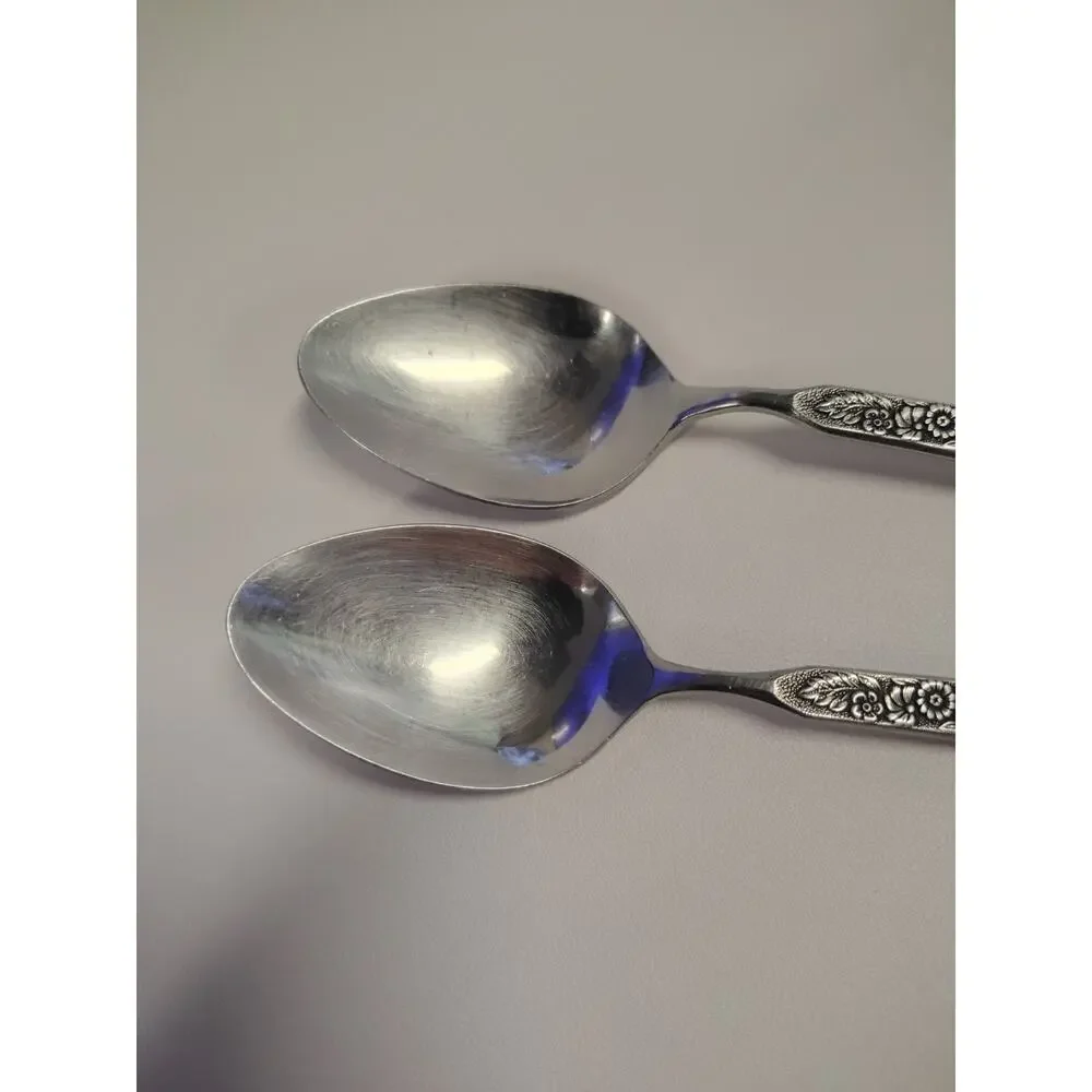 STYLECRAFT SYF27 Stainless Steel Flatware Dinner Spoon Flowers Set of 2 Japan
